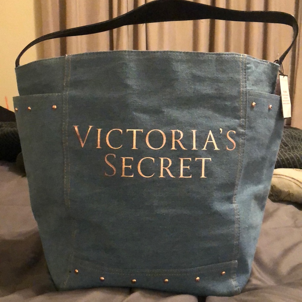 VS large denim tote.